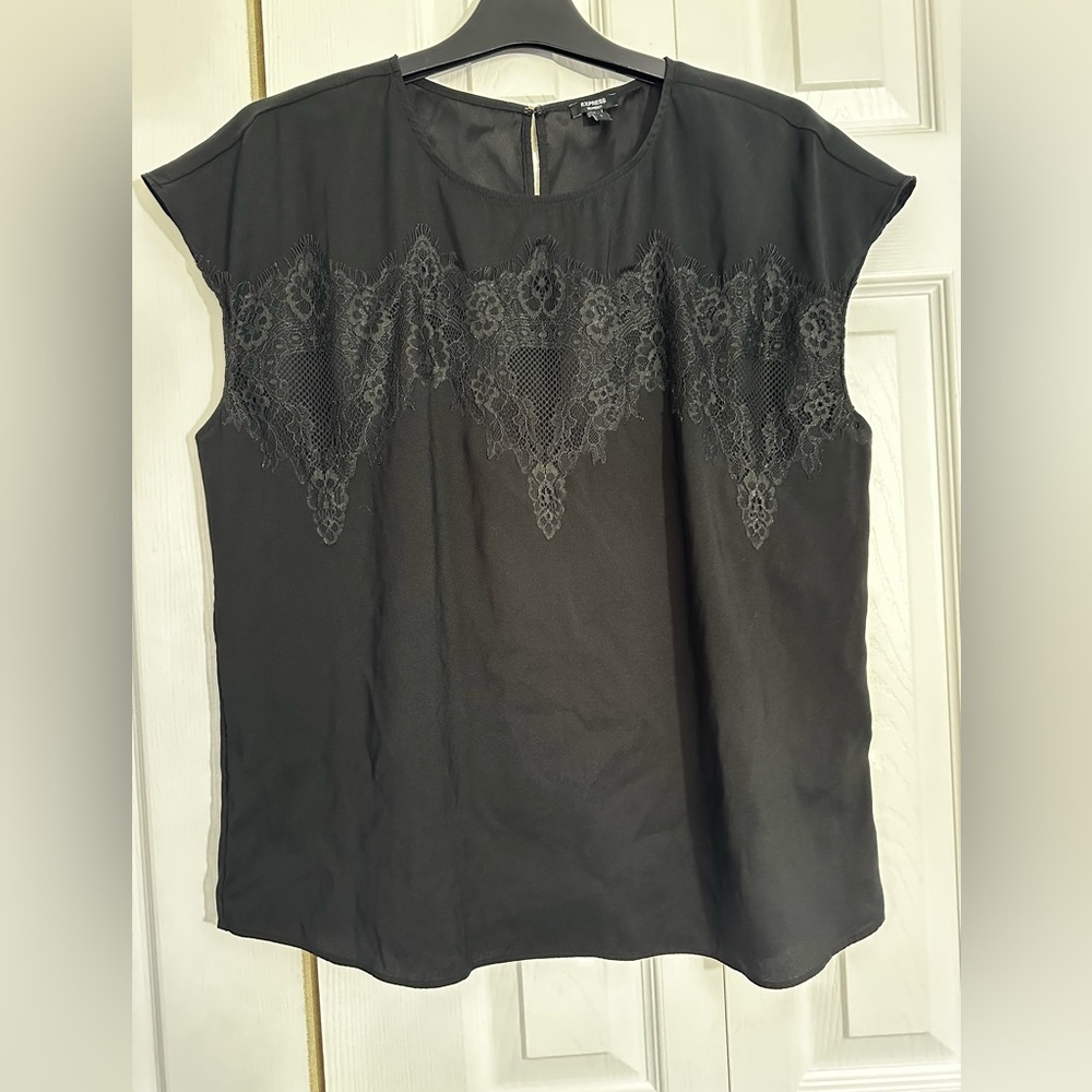Elegant Black Lace Women's Top
